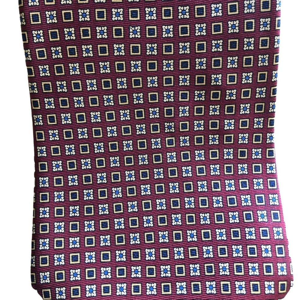 Brooks Brothers Makers Silk Tie Red Blue Print - Picture 5 of 5